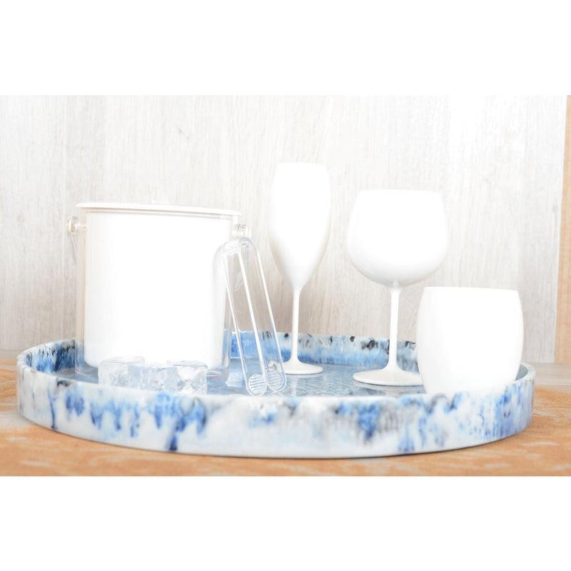 WITTE ACRYL CHAMPAGNE FLUITEN 210ML - SET VAN 6