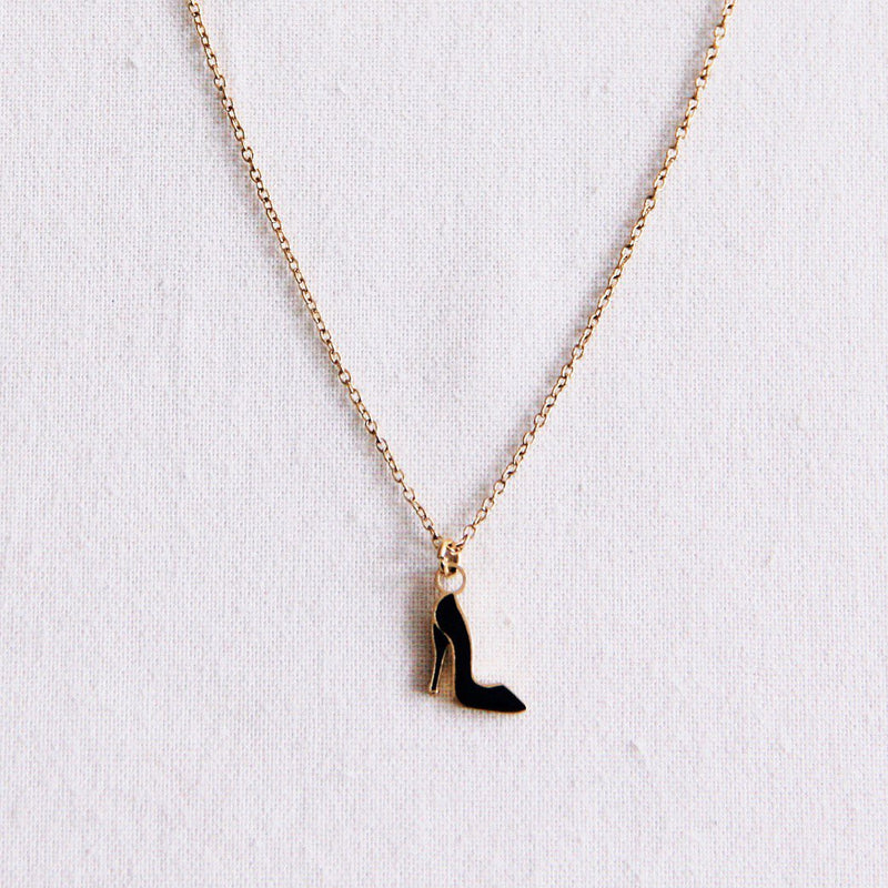 Fijne ketting met pump - zwart