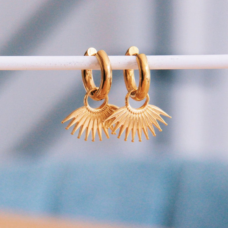RVS brede hoepel met waaier - goud