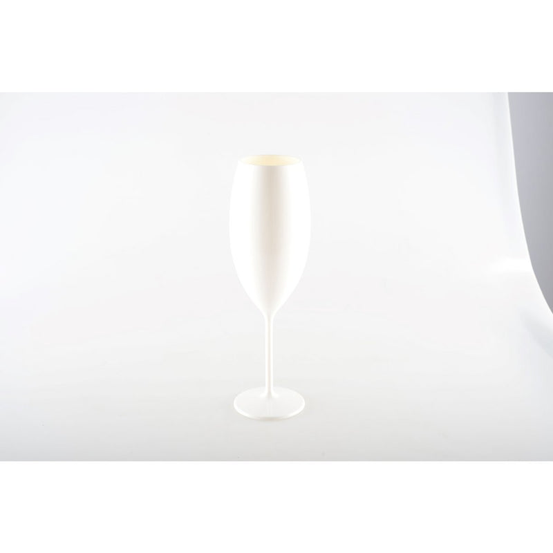 WITTE ACRYL CHAMPAGNE FLUITEN 210ML - SET VAN 6
