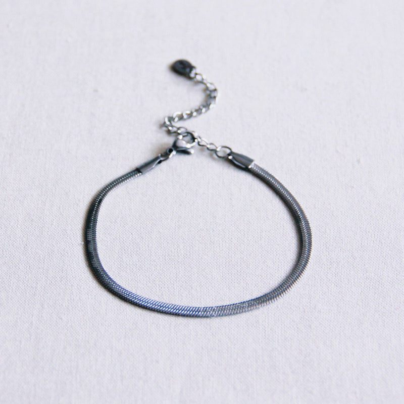 SA814 - Stalen armband “platte slang” - zilver