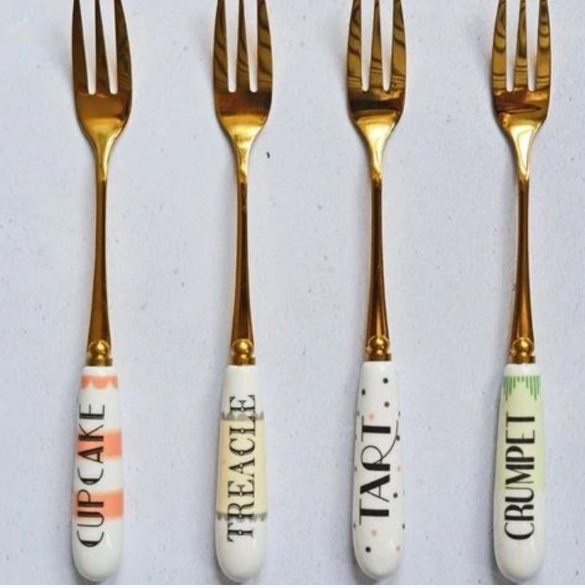 Yvonne Ellen Set/4 Mixed Tekst Cake Forks 12,5cm, giftbox /1