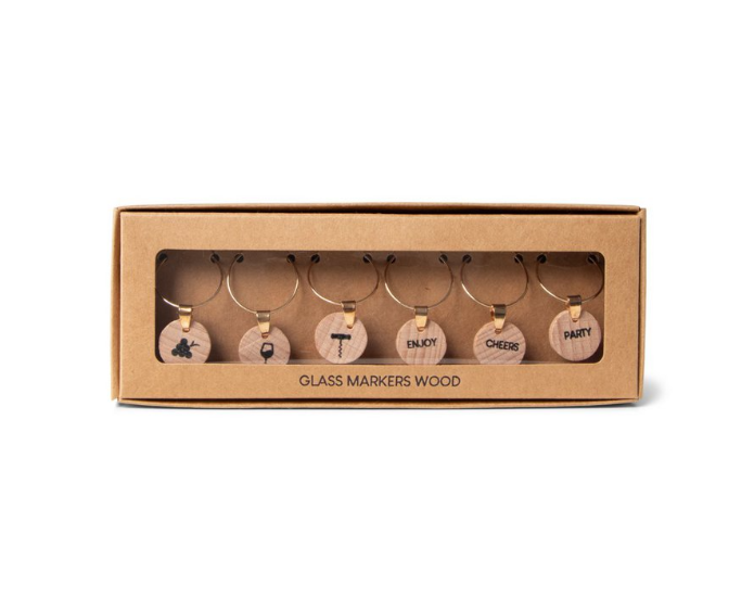 SENZA glasmarkers Hout /6