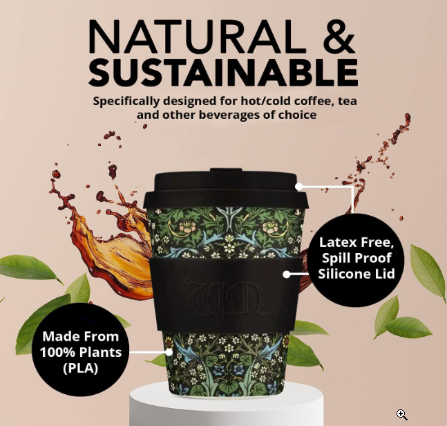 Ecoffee cup William Morris Gallery, Blackthorn 12 oz/ 350 ml