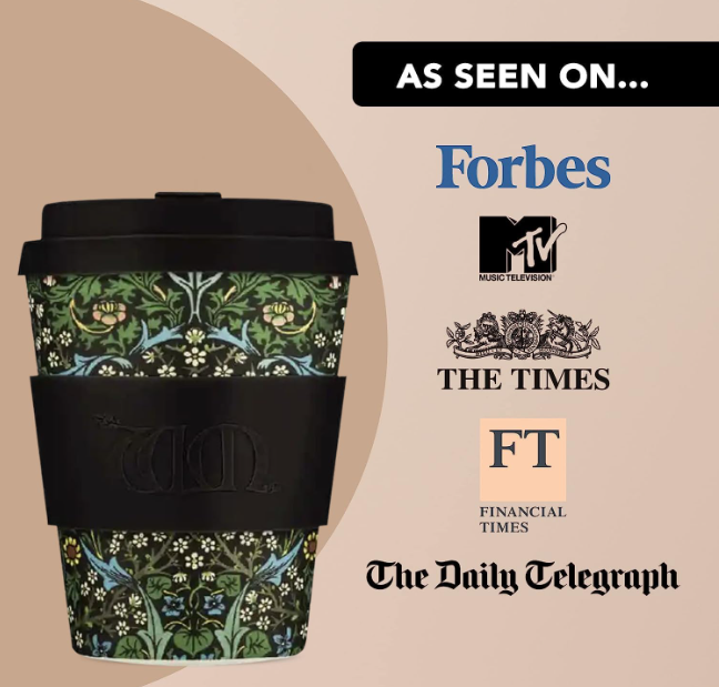 Ecoffee cup William Morris Gallery, Blackthorn 12 oz/ 350 ml