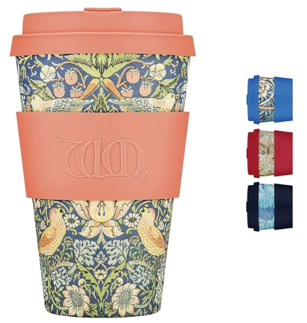 Ecoffee cup William Morris Gallery, Strawberry Thief 14 oz/ 400 ml