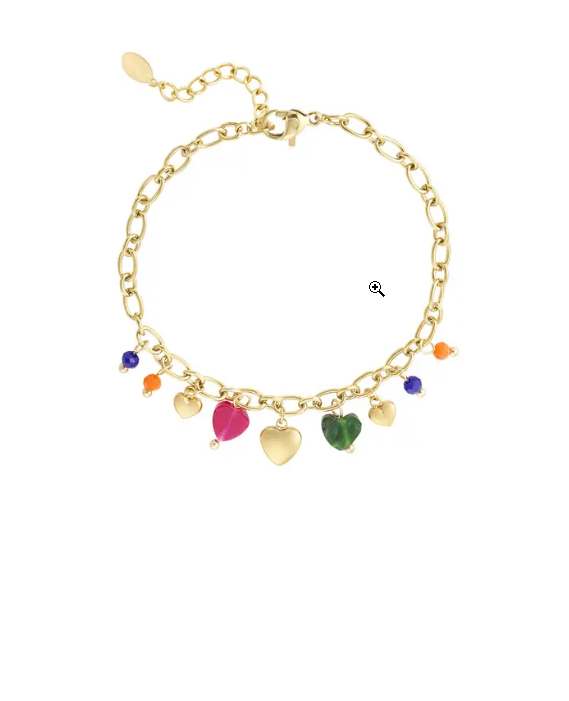 Vibrant hearts armband - Goud kleur