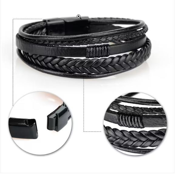 Leren Niche Style Multi-layered Shape PU Men&