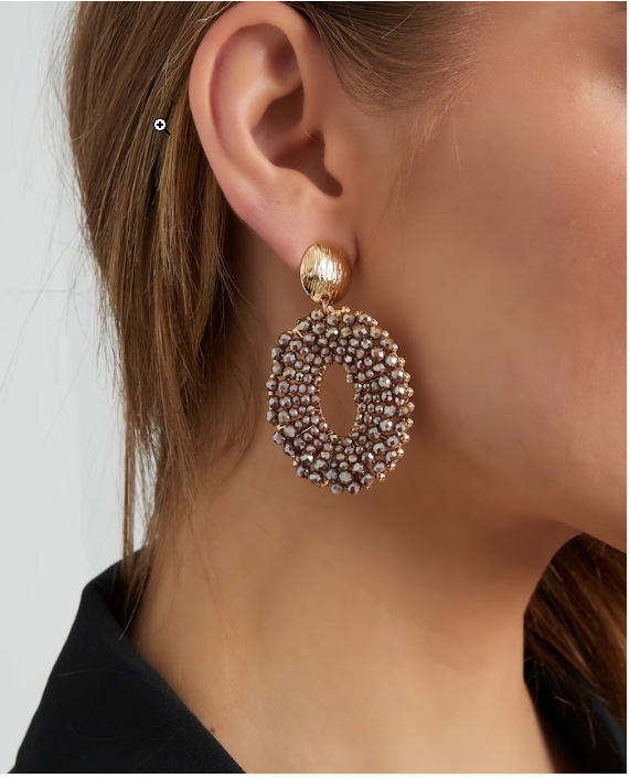 Colourful Fiesta Earrings - dark green Crystal
