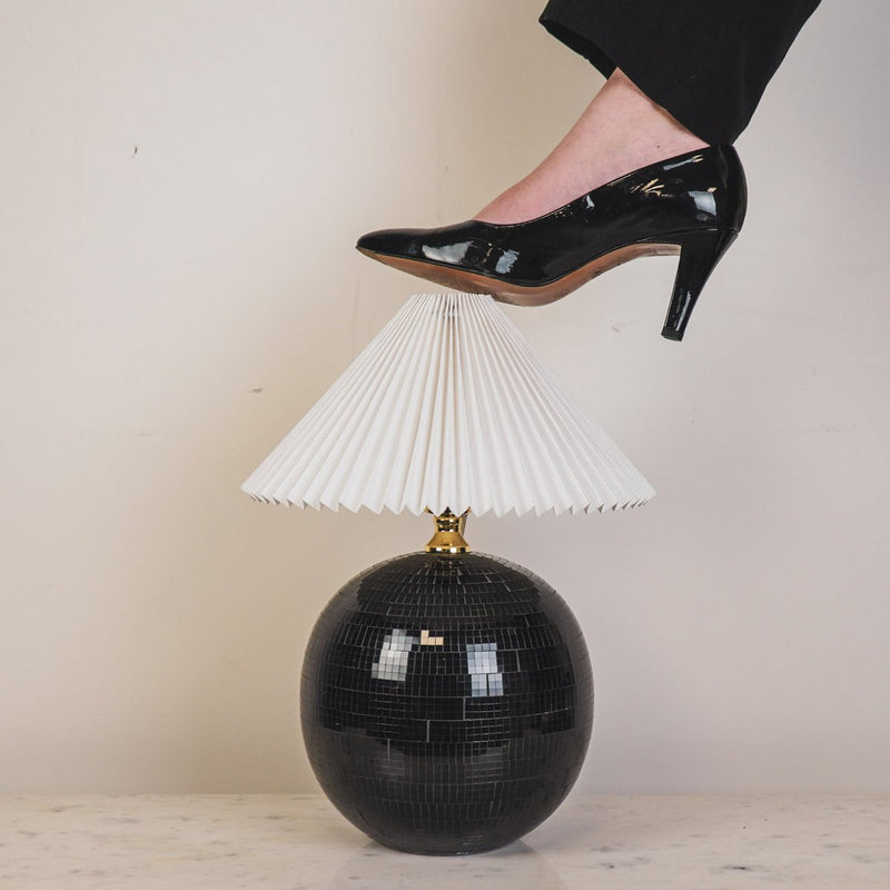 LAMP - DISCO BALL -GLAS - Zwart - 20x20x20cm
