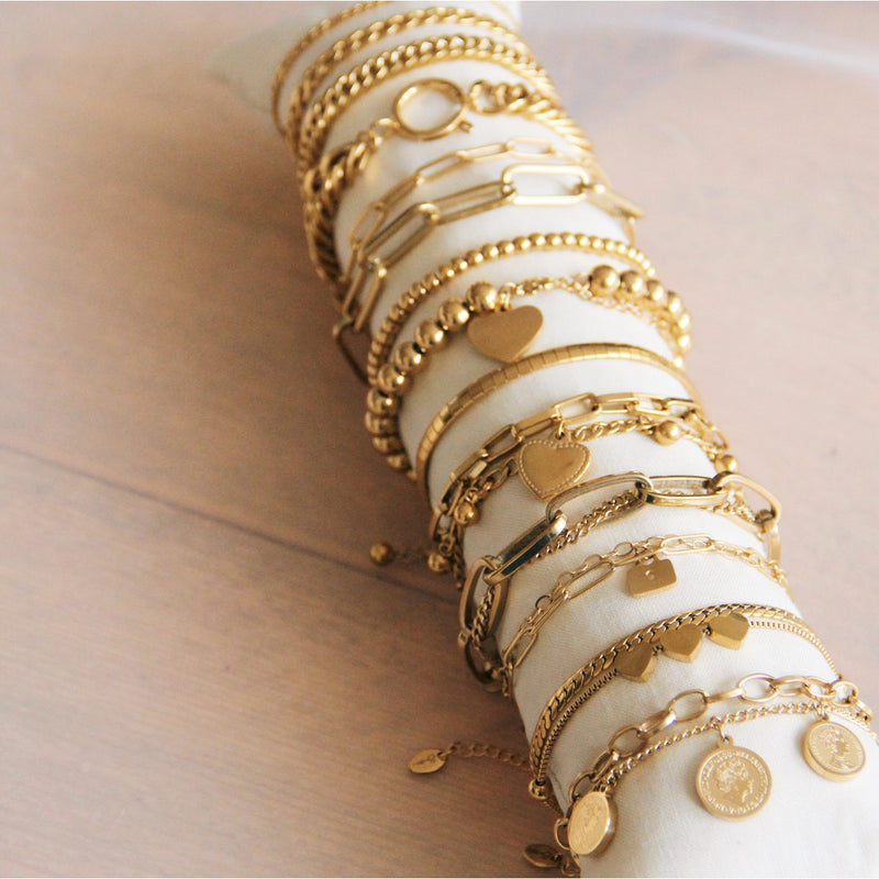 SA816 - Stalen kralenarmband - zilver
