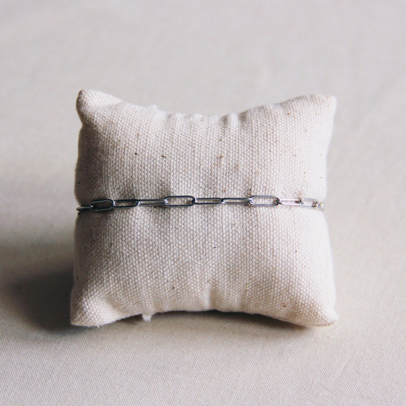 SA809 - Stalen armband met D-ketting - zilver