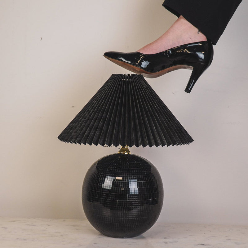LAMP - DISCO BALL -GLAS - Zwart - 20x20x20cm