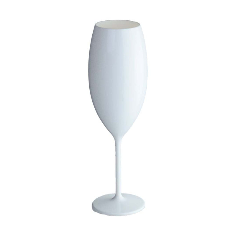 WITTE ACRYL CHAMPAGNE FLUITEN 210ML - SET VAN 6