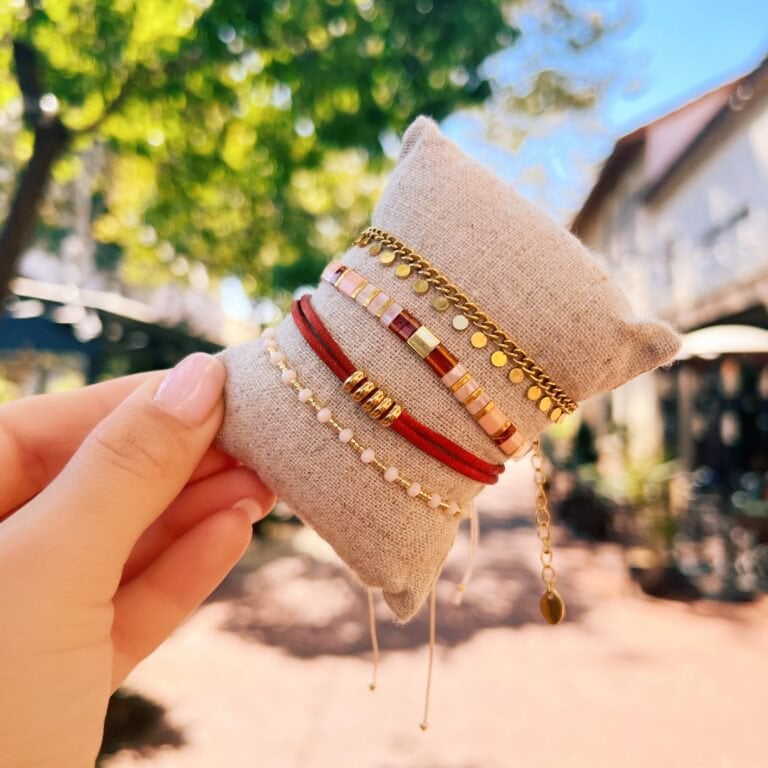FW156: Tilabead armband zalm/roest/nude/verguld
