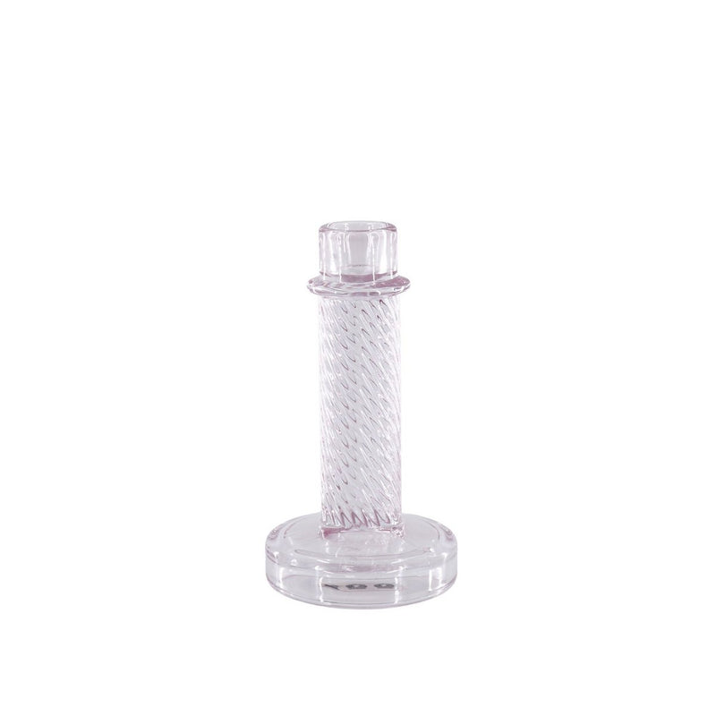 Kaarshouder - Glas - Roze - 8x15cm
