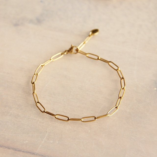 SA808 - Stalen armband met D-ketting - goud