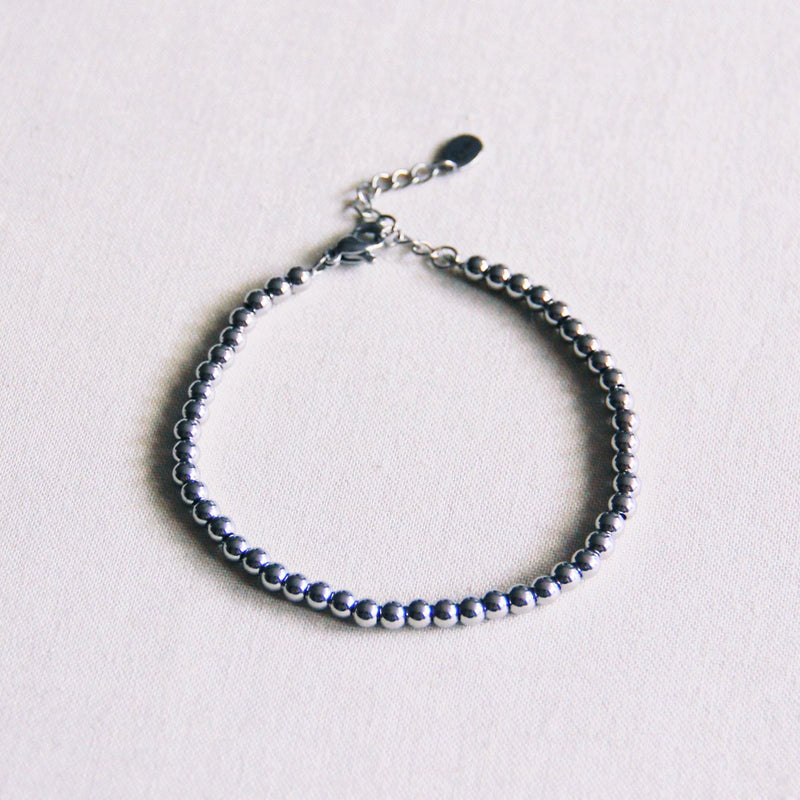 SA816 - Stalen kralenarmband - zilver