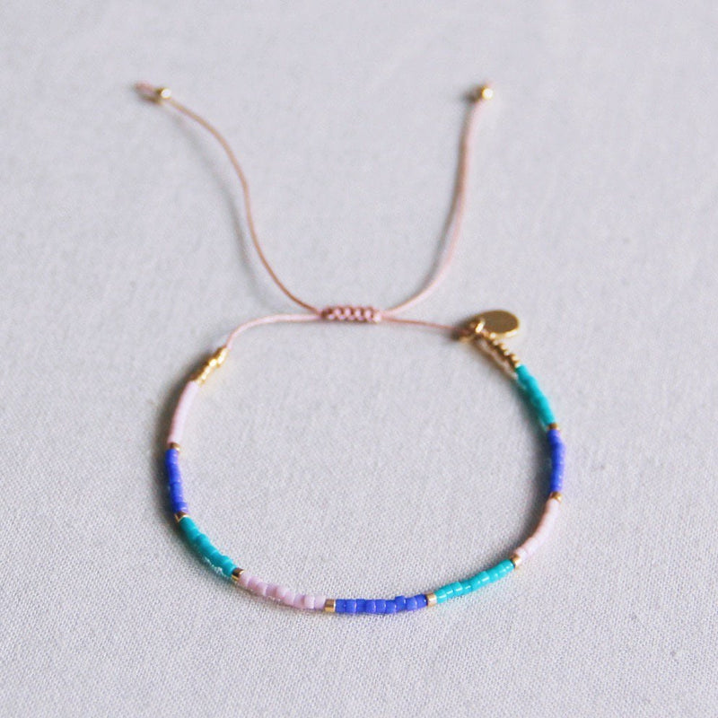 Miyuki armband kleurblokkering - lila/mint/paars