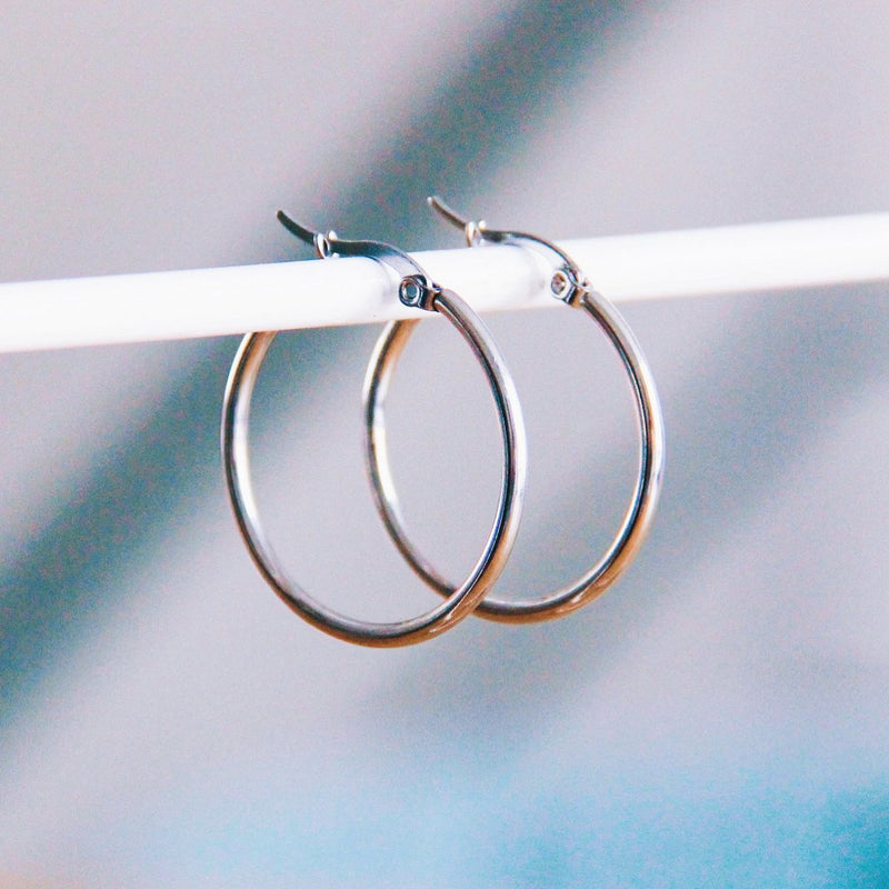 RVS creool 30mm "basic" - zilver - EA527