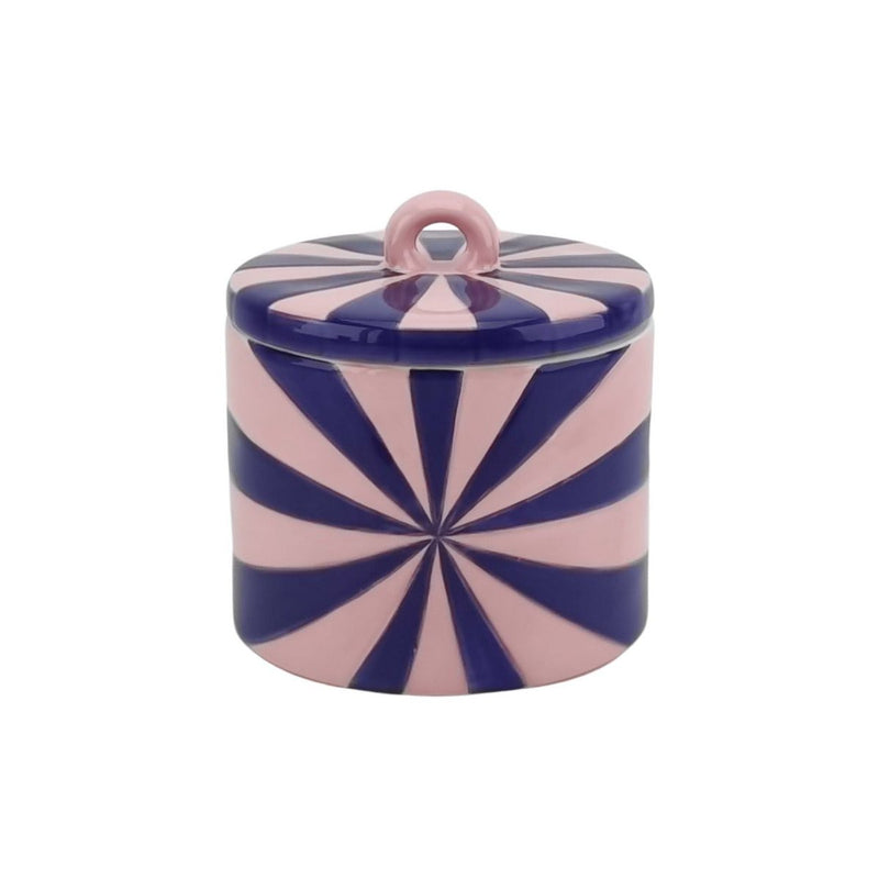 Deco Jar - Swirl - Dolomite -Pink/Violet - 11x11x11,5cm
