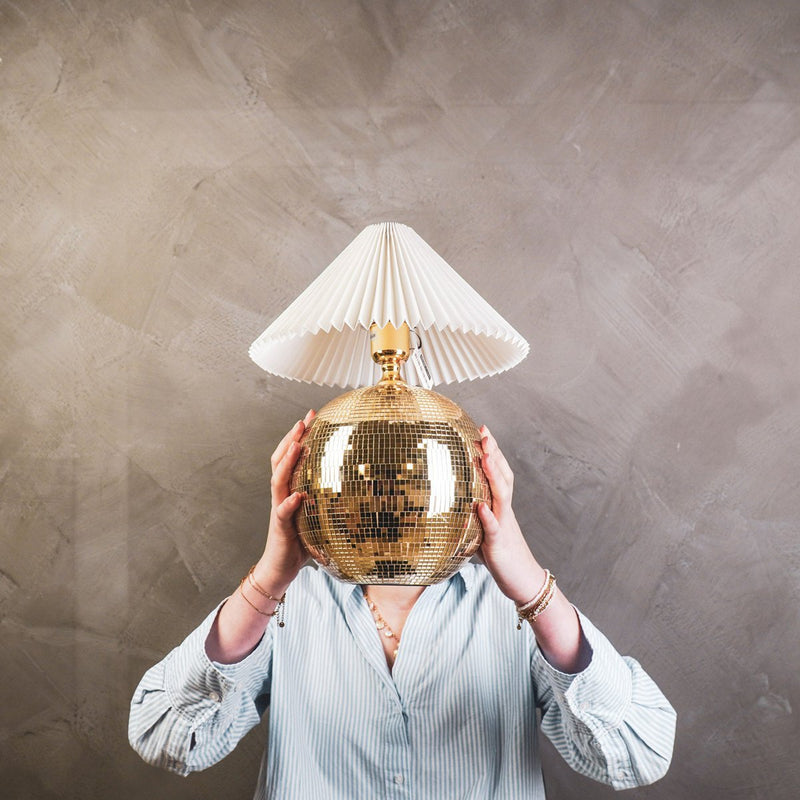 Lamp - Disco Ball - Glas - Goud - 20x20x20cm