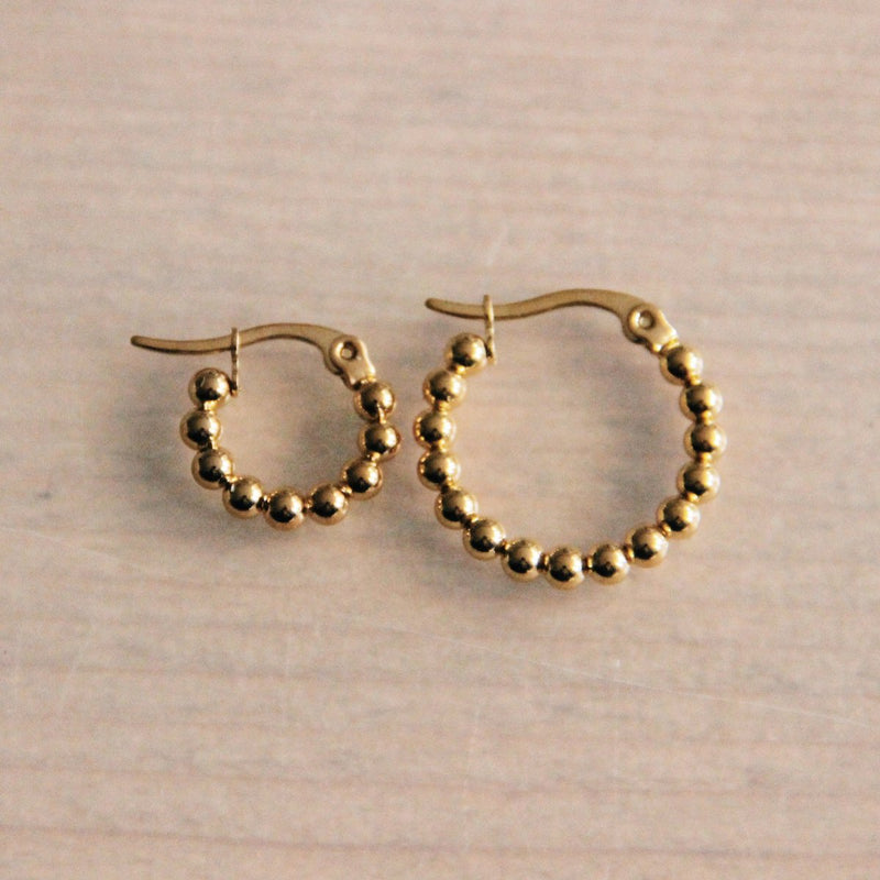 RVS creool 14mm "bolletjes" - zilver - EA505
