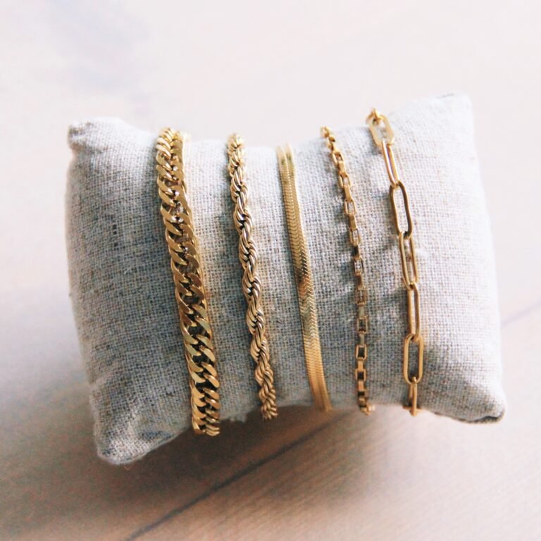 SA808 - Stalen armband met D-ketting - goud