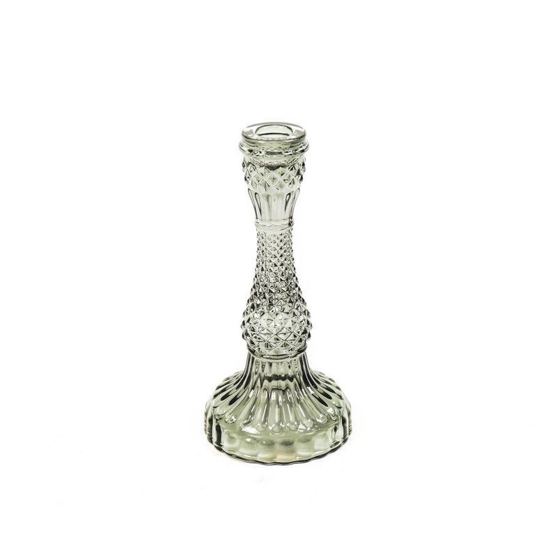 Kaarshouder - Glas - Smokey - 10x21cm