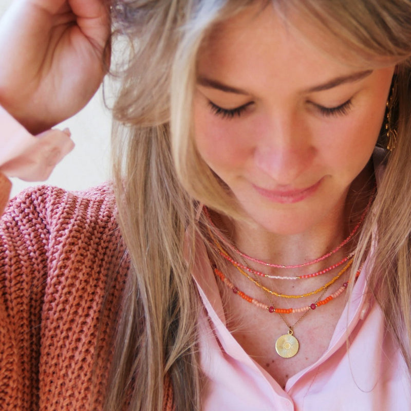 Kralen ketting roze