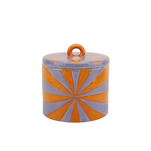 Deco Jar - Swirl - Dolomite - Orange/Lilac - 11x11x11,5cm