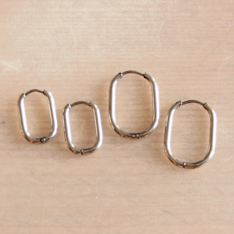 EA564: RVS creool ovaal 21mm "basic" - zilver