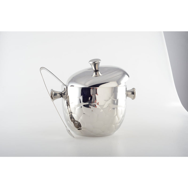 DUBBELWANDIGE ZILVEREN IJSEMMER MET CLIP 16X16X18CM