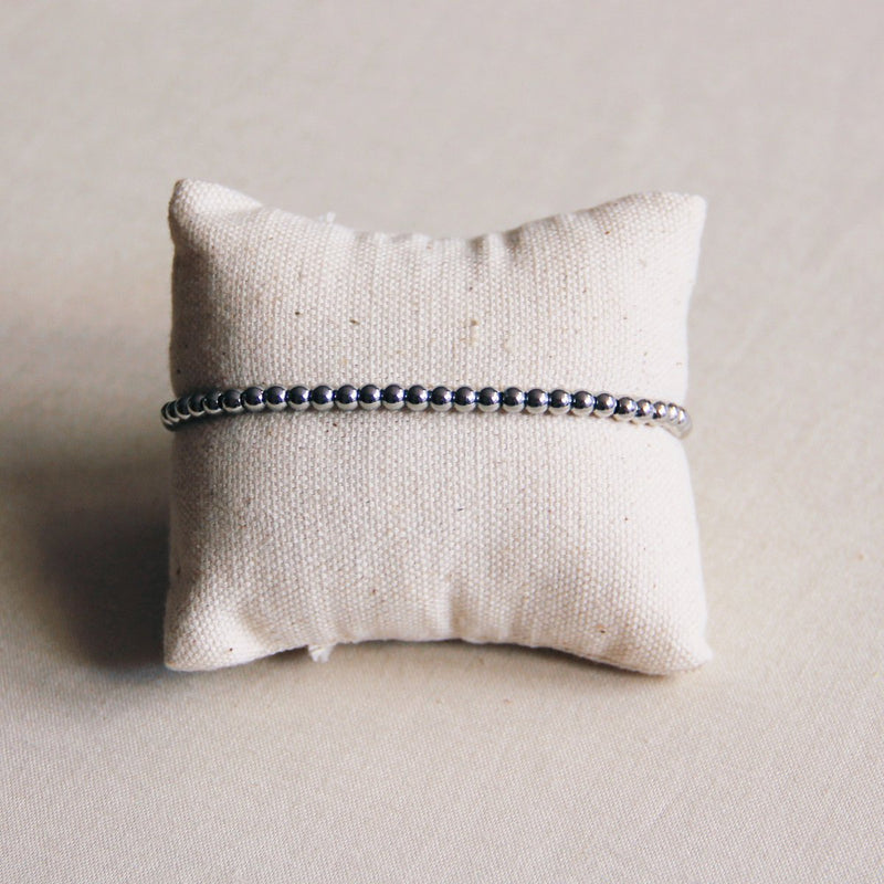 SA816 - Stalen kralenarmband - zilver