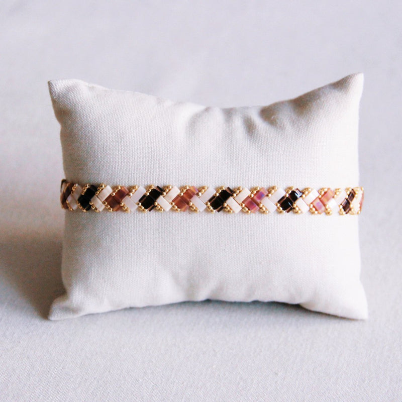 Gevlochten Tila Bead -armband - Naaktkleuren