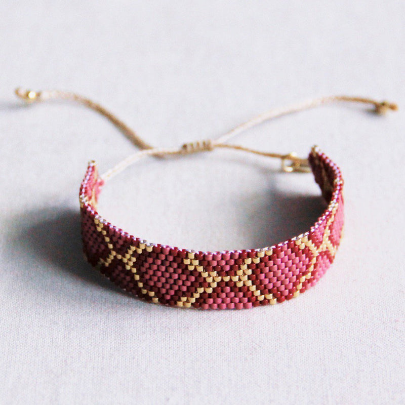 Snake Weave Bracelet - Bordeaux/magenta