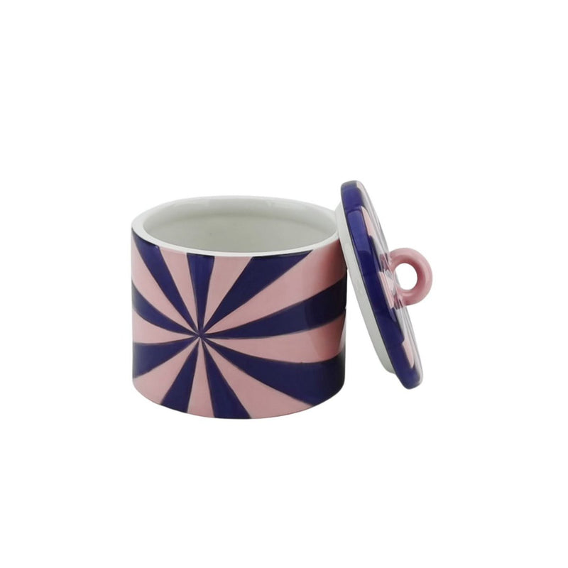 Deco Jar - Swirl - Dolomite -Pink/Violet - 11x11x11,5cm