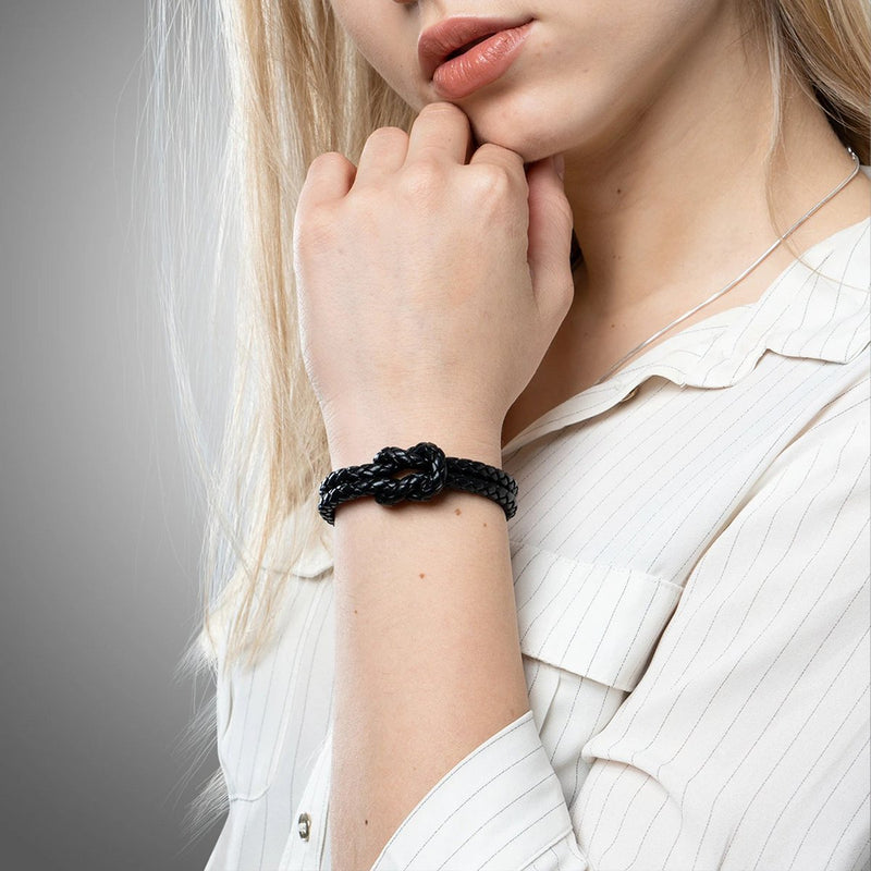 Leren armband "Knoop"