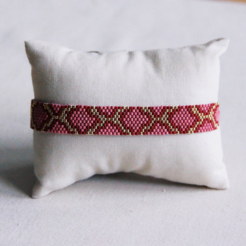 Snake Weave Bracelet - Bordeaux/magenta