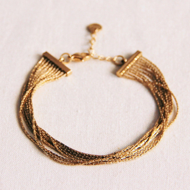 Roestvrij stalen meerlaagse armband - goud
