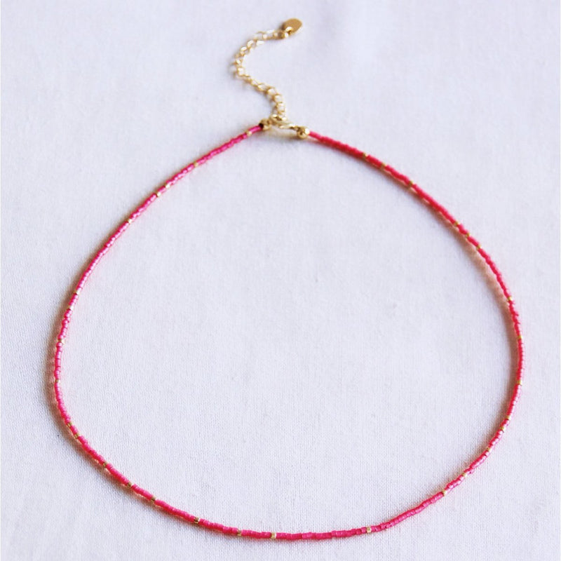 Kralen ketting roze