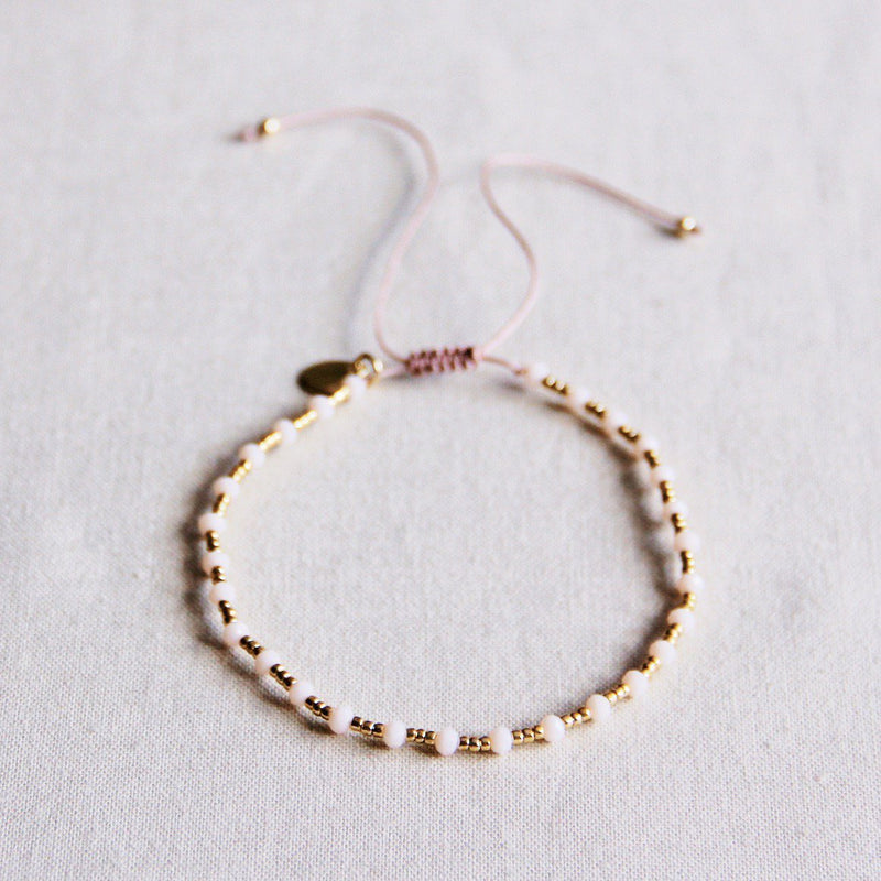 FW150: Facet armband met vergulde miyuki - nude