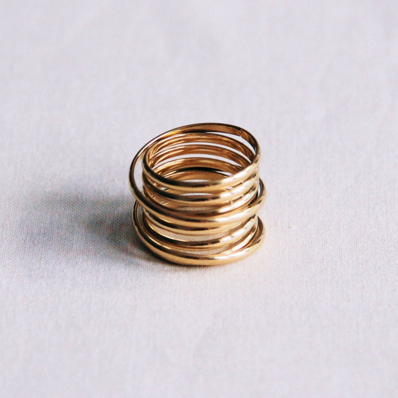 RVS meerlaagse XL ring – goud