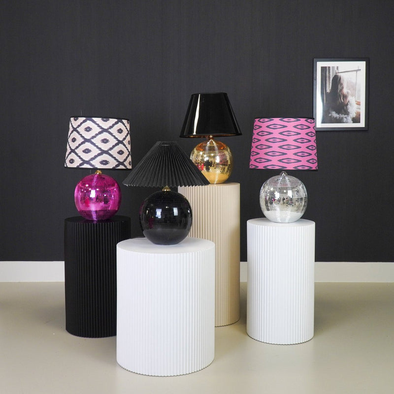 LAMP - DISCO BALL -GLAS - Zwart - 20x20x20cm