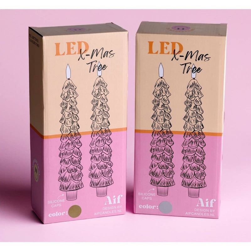 LED X-Mas Tree Gold - Set of 2