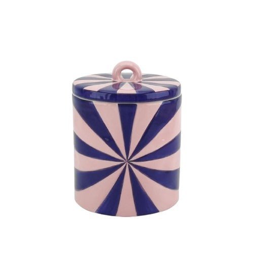 Deco Jar -Swirl- Dolomite - Pink/Violet - 11x11x14,5cm