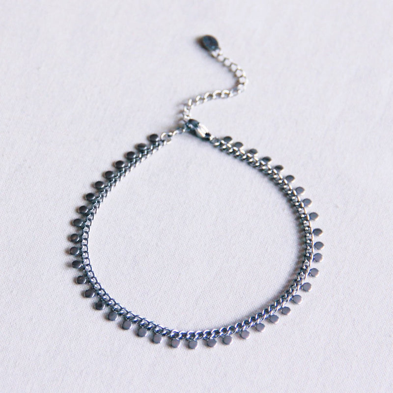 RVS enkelbandje met munt - zilver - AN915