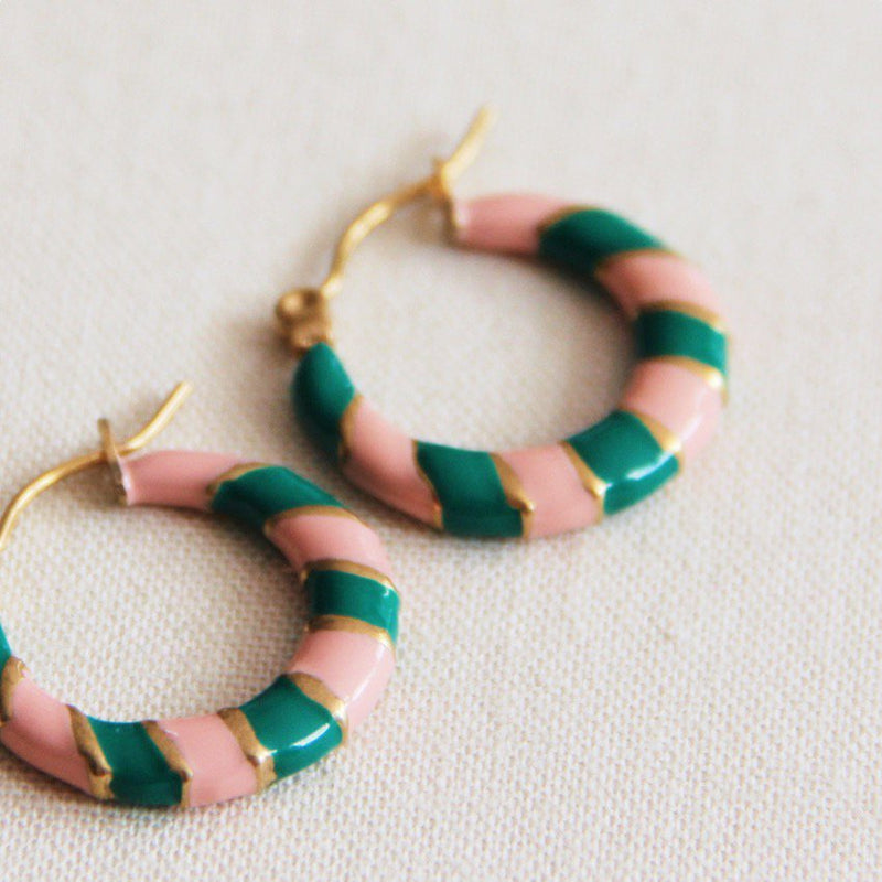 RVS kleurige ring 20mm – groen/roze