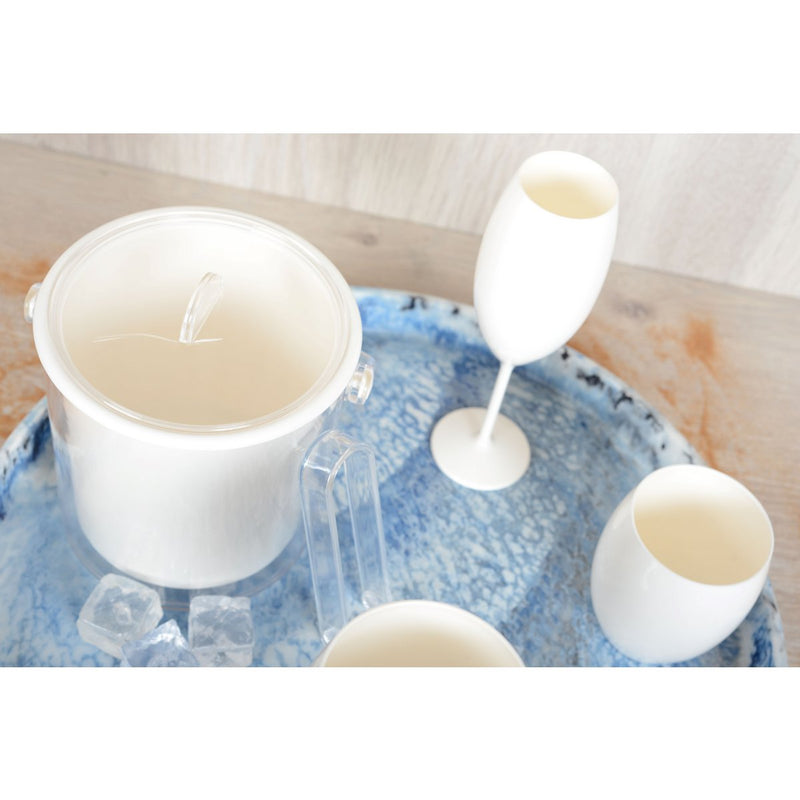 WITTE ACRYL CHAMPAGNE FLUITEN 210ML - SET VAN 6
