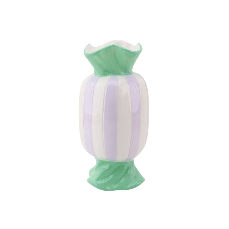 VASE -FLOWER VASE TOFFEE CANDY - DOLOMITE - MINT/LILAC - 9,5X9,5X21cm